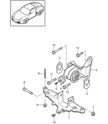 Suspension moteur (Modèle : A120,A121) 987C.2 2,9L / 3,4L Cayman 2009-12