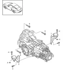 - PDK - Boîte de vitesses (PR:250) / Suspension de transmission / Joint fileté pour Moteur (Modèle : A120,A121) 987C.2 Cayman 2009-12