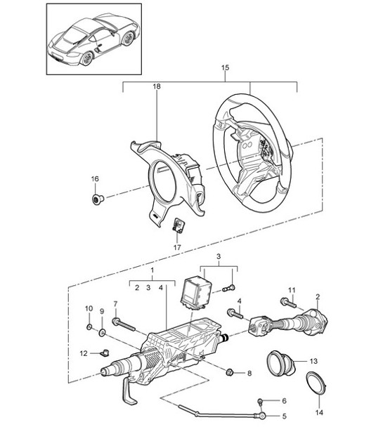 Diagram 403-004 Porsche Cayenne 9PA1 (957) 2007-2010 Front Axle, Steering 