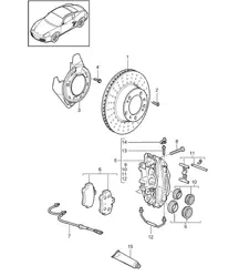 Scheibenbremse / Hinterachse 987C.2 Cayman 2009-12