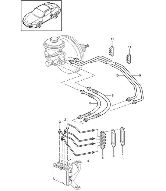 Bremsleitungen / Frontend 987C.2 Cayman 2009-12
