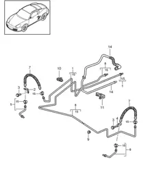 Bremsleitung / Unterboden / Hinterachse / Unterdruckleitung 987C.2 Cayman 2009-12