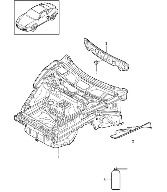 Diagram 801-005 Porsche Cayman S 3.4L 987C 2005-08 Body