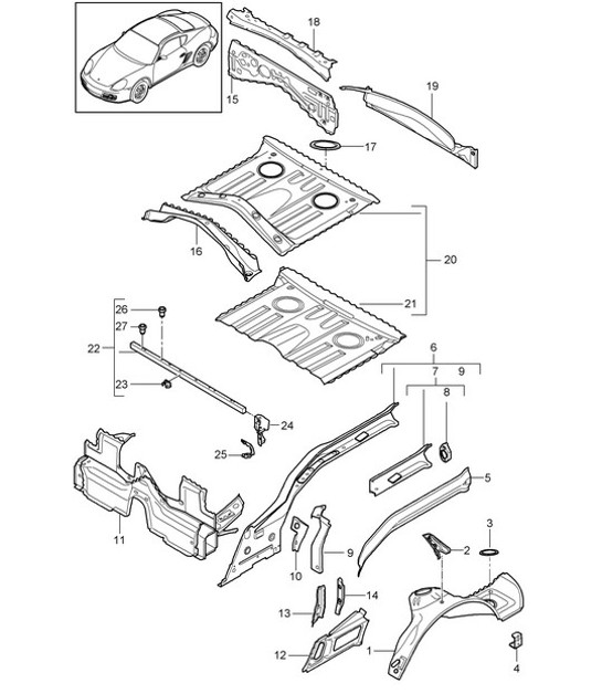 Diagram 801-035 Porsche Cayenne Turbo S 4.5L 2006>> Body