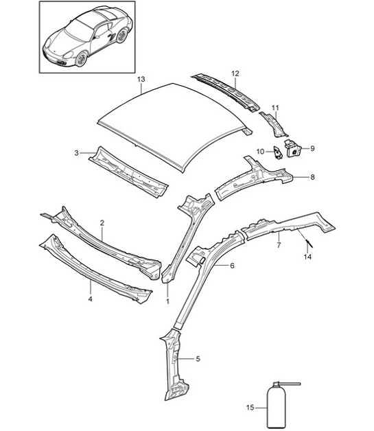 Diagram 801-045 Porsche Cayenne Turbo V8 4.8L Benzina 500 CV Carrozzeria