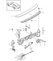Rear spoiler 987C.2 Cayman 2009-12