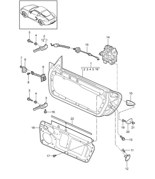 Diagram 804-000 Porsche Cayman S 3.4L 987C 2005-08 Body