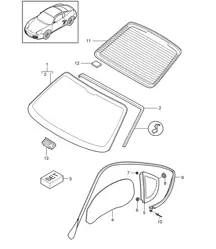 Fensterverglasung 987C.2 Cayman 2009-12