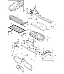 Revestimientos / Compartimento motor 987C.2 Cayman 2009-12