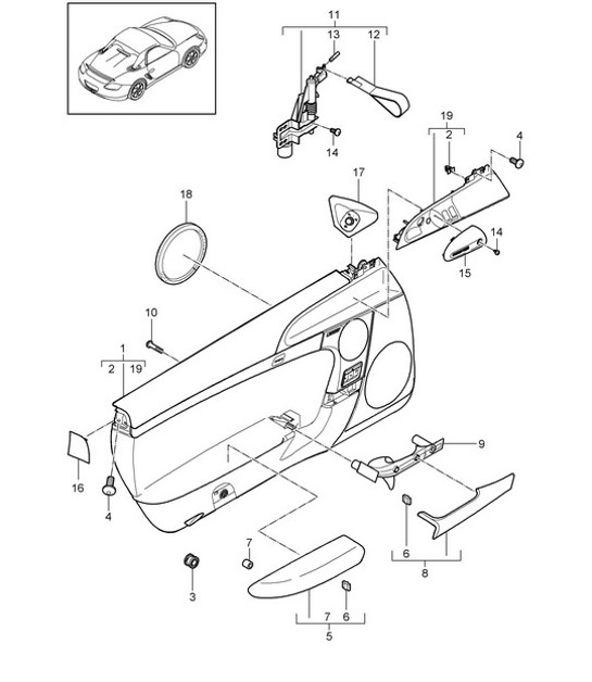 Diagram 807-011 Porsche 开曼 S 3.4L 987C 2005-08  车身