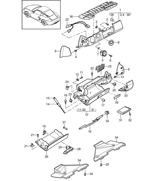 Diagram 809-003 Porsche Cayman S 3.4L 987C 2005-08 Body