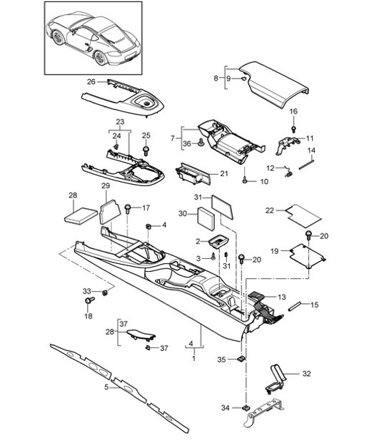 Diagram 809-020 Porsche Cayman 987C/981C (2005-2016) Karosserie
