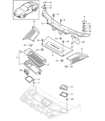 Particulate filter / Cowl panel covering 987C.2 Cayman 2009-12
