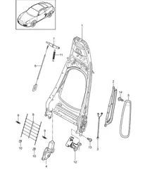 Estructura del respaldo / Asiento estándar / Asiento confort (PR:369,370,437,438) 987C.2 Cayman 2009-12