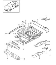 Estructura de asiento / Asiento deportivo 987C.2 Cayman 2009-12 Estructura de asiento / Asiento deportivo 987C.2 Cayman 2009-12