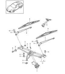 Scheibenwischeranlage, komplett / Regensensor 987C.2 Cayman 2009-12