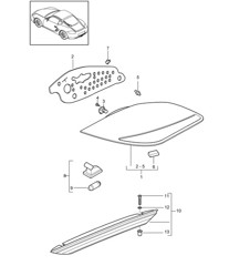 Luce posteriore / Luce targa / Luce stop aggiuntiva 987C.2 Cayman 2009-12