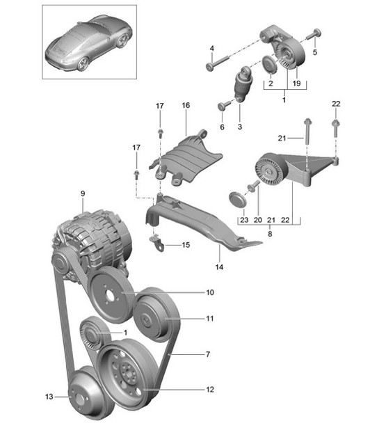 Diagram 101-010 Porsche 991 GT3 3.8L (475Bhp) Engine