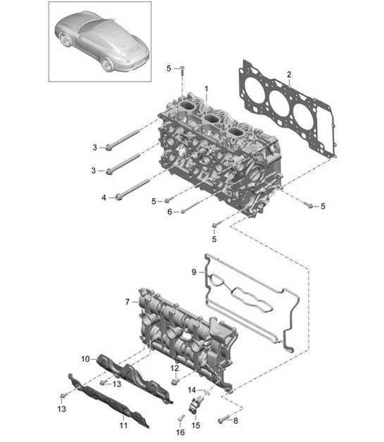 Diagram 103-000 Porsche Cayenne MK1 (955) 2003-2006 Motore