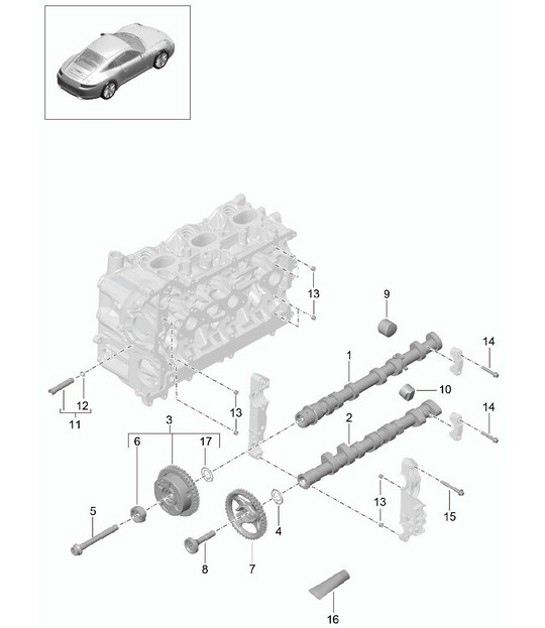 Diagram 103-010 Porsche Cayman 987C/981C (2005-2016) Engine
