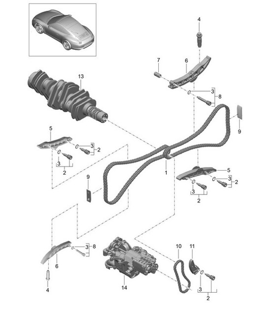 Diagram 103-015 Porsche 991 (911) MK1 2012-2016 Engine