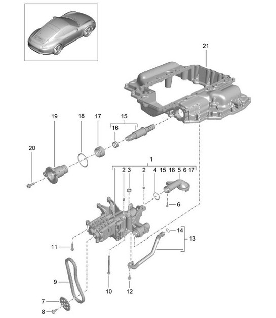 Diagram 104-000 Porsche 944S2 3.0L 16V 1989-91 