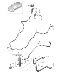 Raccordo / Tubo dell'acqua / Sistema di raffreddamento del liquido di raffreddamento 991.1 2012-16