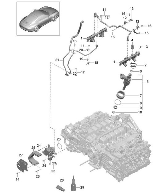 Diagram 107-005 Porsche Cayenne 3.2L V6 2003>> Engine