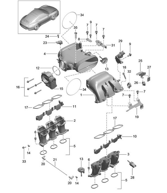 Diagram 107-012 Porsche Cayenne Coupe Turbo S E-Hybrid V8 4.0L 550Hp 