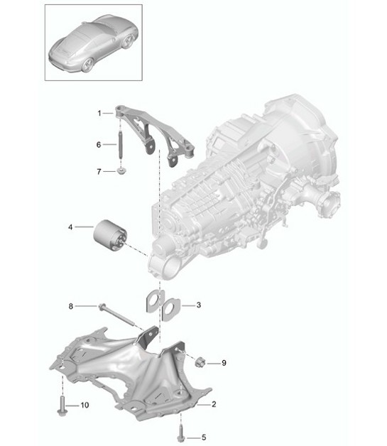 Diagram 306-000 Porsche Cayenne S V6 3.0L Hybrid 380HP Transmission