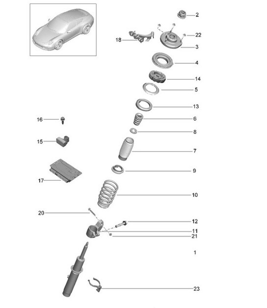 Diagram 402-000 Porsche Cayenne 3.2L V6 2003>> Front Axle, Steering 