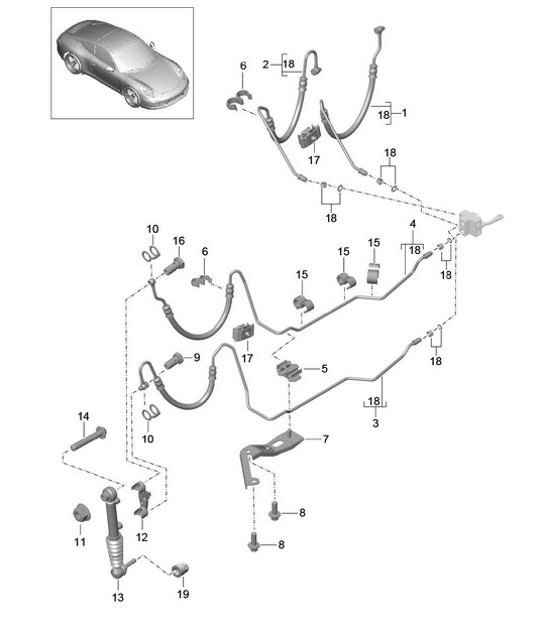 Diagram 402-050 Porsche Cayman 987C/981C (2005-2016) Front Axle, Steering 
