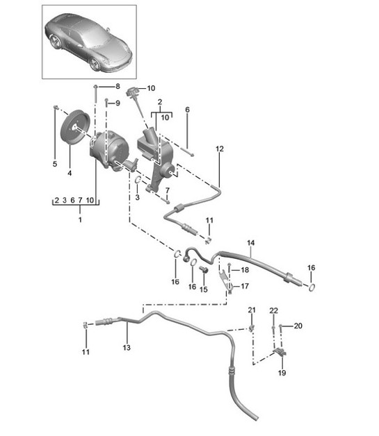 Diagram 402-060 Porsche Cayman GT4 718 4.0L / GT4 RS 718 4.0L 