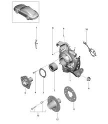 Essieu arrière / Porte-roue / Moyeu de roue 991.1 2012-16