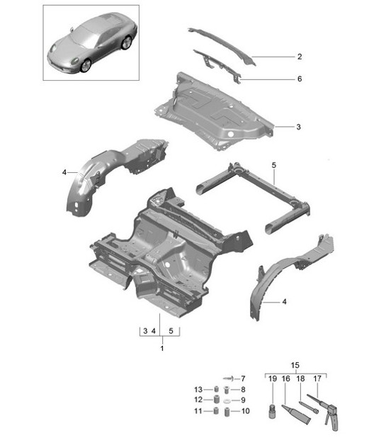 Diagram 801-035 Porsche Cayman 987C/981C (2005-2016) Body