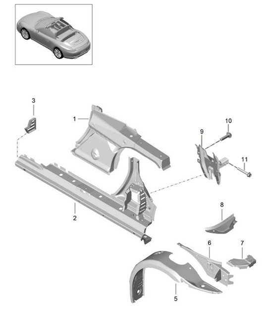 Diagram 801-060 Porsche Boxster 986/987/981 (1997-2016) Body