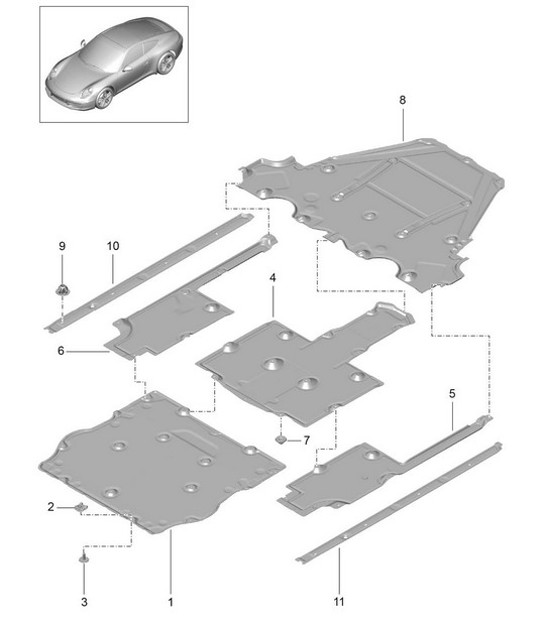 Diagram 801-070 Porsche 991 (911) MK1 2012-2016 Body