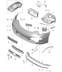 Pare-chocs avant - CARRERA 2 - 991.1 2012-16
