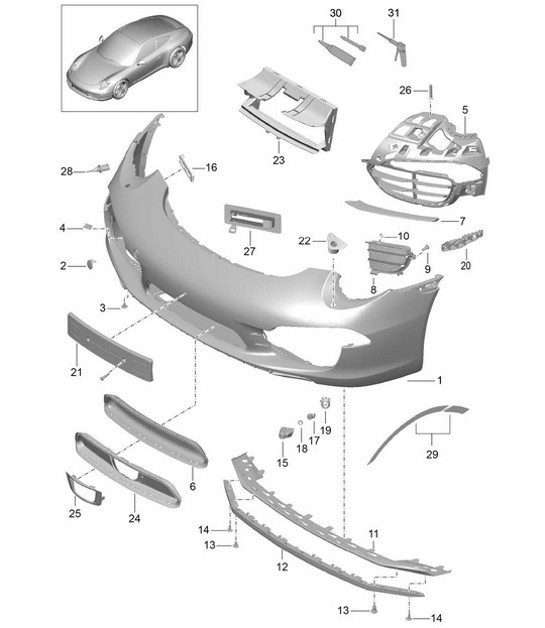 Diagram 802-000 Porsche Cayman 987C/981C (2005-2016) Body