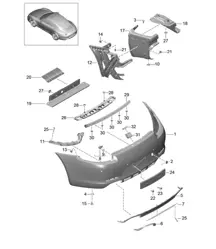 Rear bumper - CARRERA 2 - 991.1 2012-16