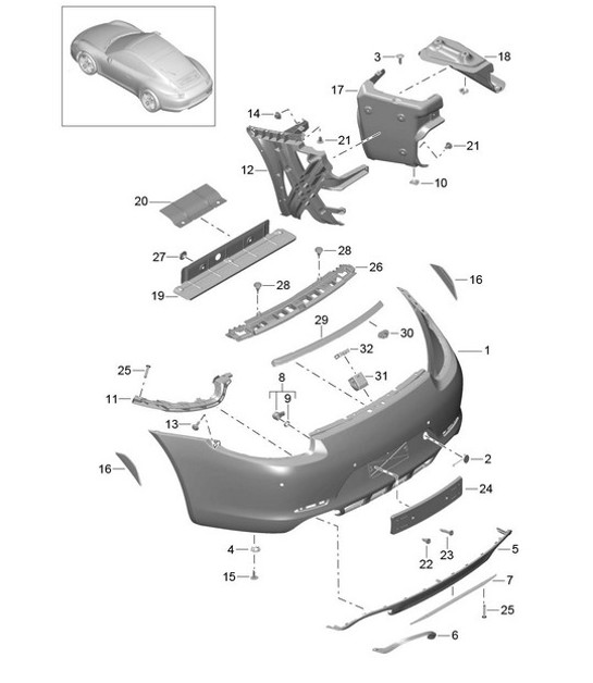 Diagram 802-015 Porsche Cayenne 9PA1 (957) 2007-2010 Body