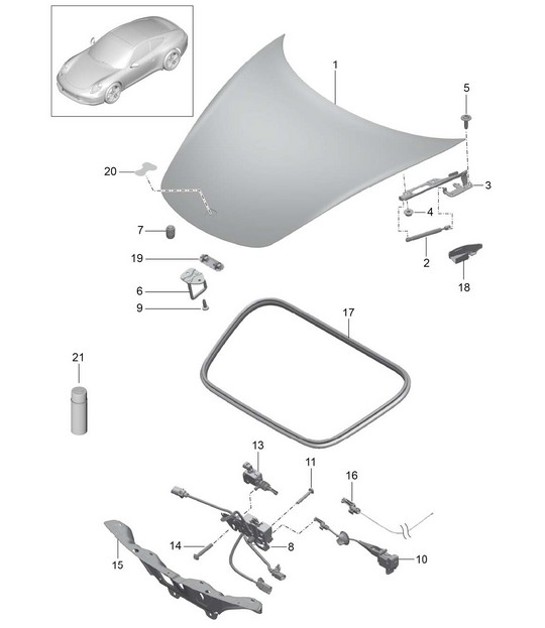 Diagram 803-000 Porsche 996 C4 3.4L 1997-08/01 Body