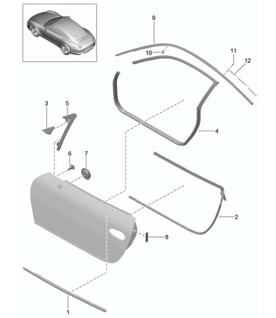 Diagram 804-010 Porsche Boxster 986/987/981 (1997-2016) Body