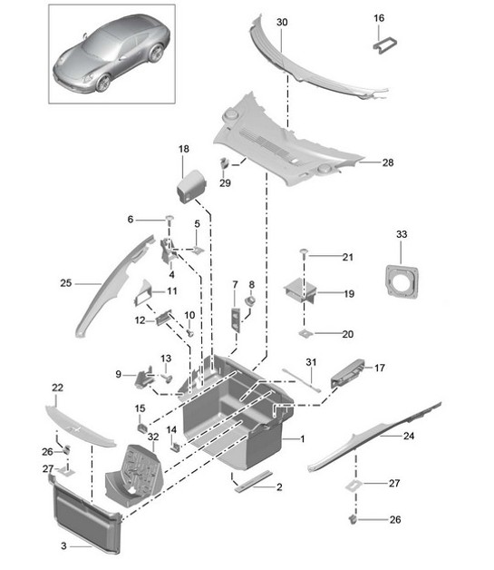 Diagram 807-000 Porsche 991 (911) MK1 2012-2016 Body