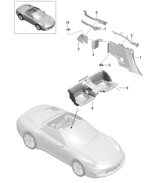 Diagram 807-032 Porsche 996 (911) (1997-2005) Body