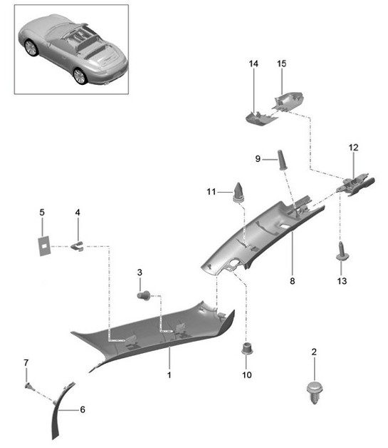 Diagram 807-055 Porsche 997 (911) MK2 2009-2012 Body