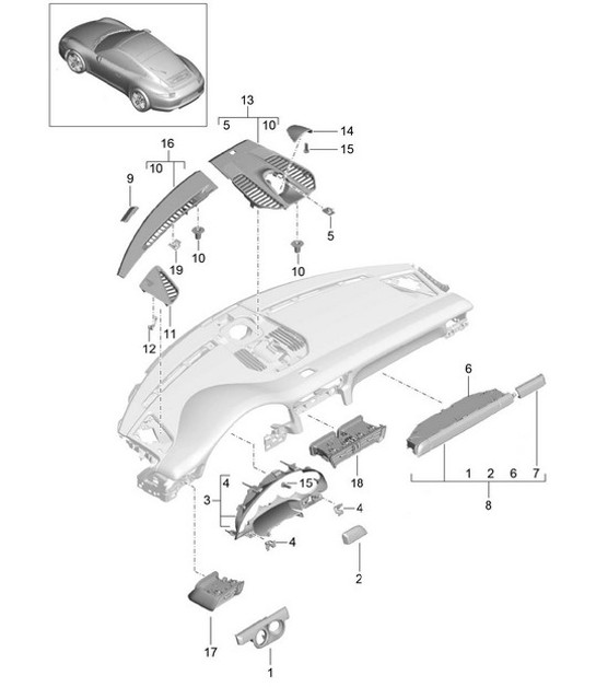 Diagram 809-005 Porsche Boxster 986/987/981 (1997-2016) Body