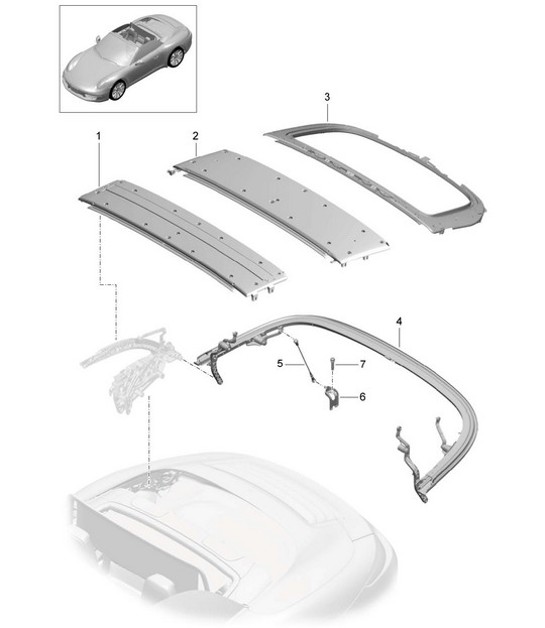 Diagram 811-020 Porsche Cayman 2.7L 987C 2006-08 Body