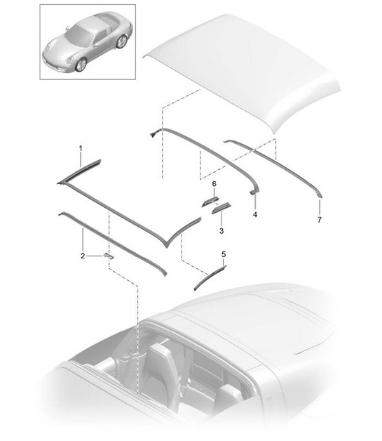Diagram 811-032 Porsche 997 (911) MK2 2009-2012 Body