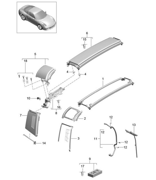 Diagram 811-052 Porsche 991 (911) MK1 2012-2016 Body